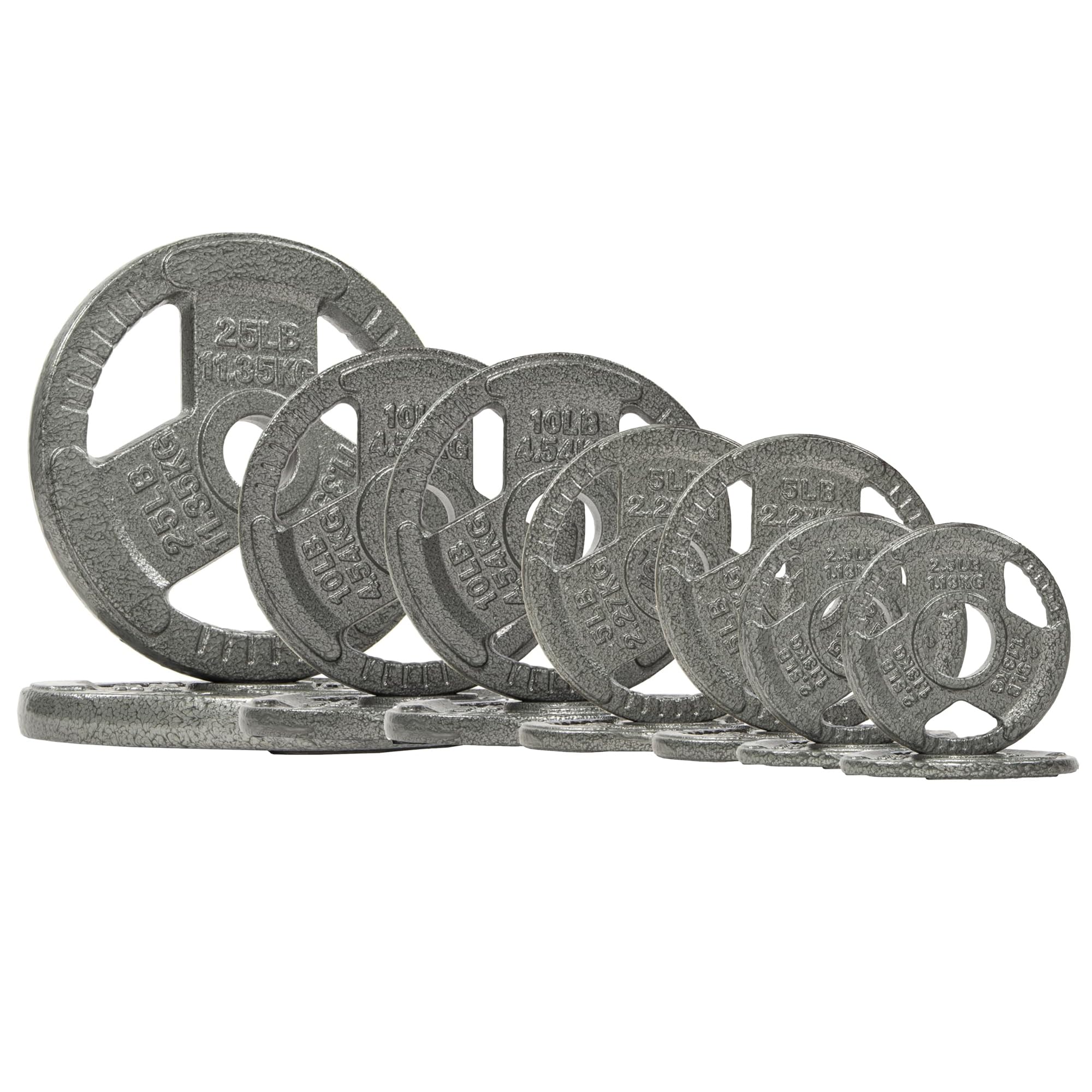 Fitvids 2 Inch Olympic Barbell Weight Plates Set, 120 LB(2.5-25 LB) Barbell Weight Set for Home Gym Strength Training, Triple-ha