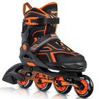 2Pm Sports Torinx Boys Adjustable Inline Skates, Fun Beginner Roller Skates For Kids, Youth, Girls, Men And Women - Orange Large