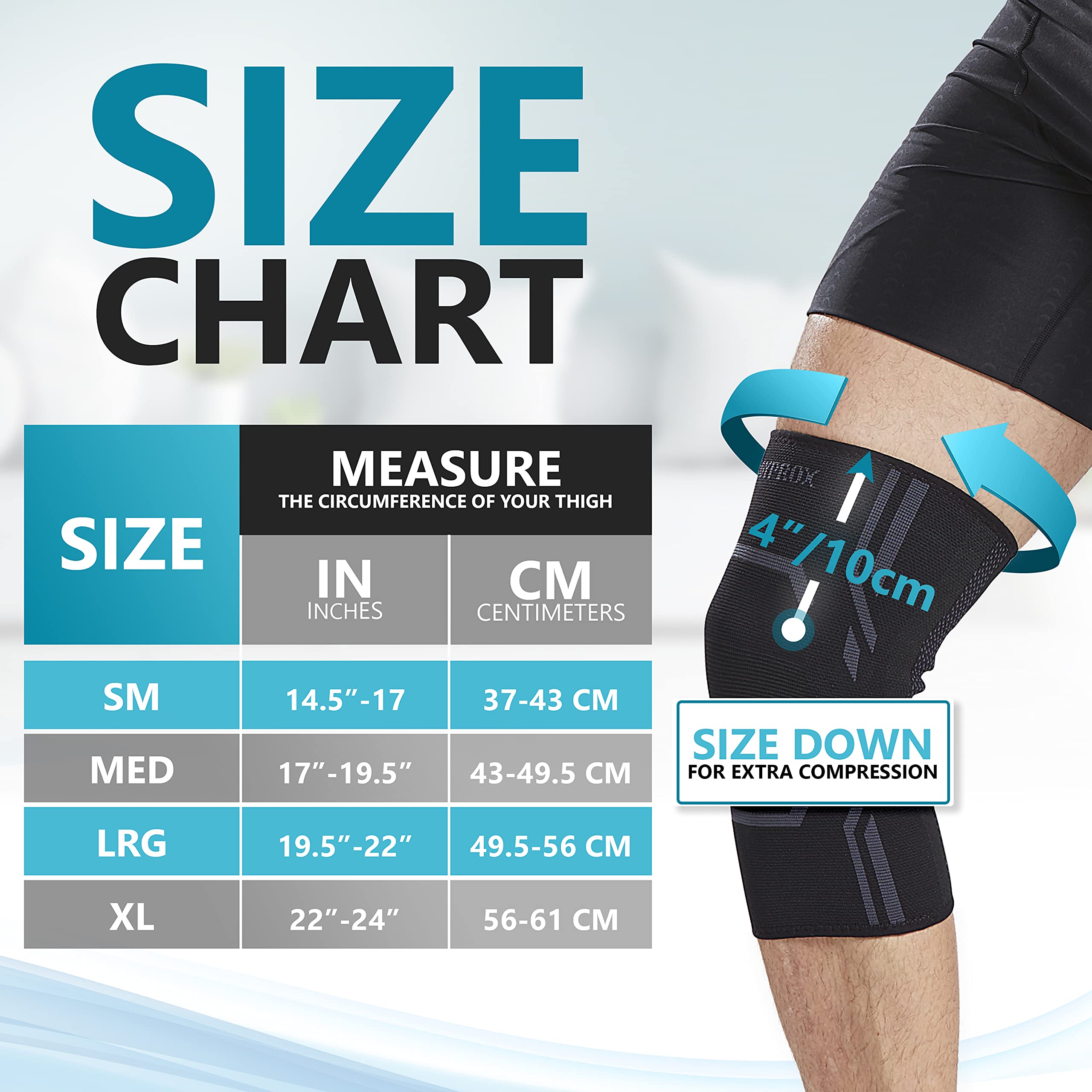 Knee Compression Sleeve For Men And Women (2 Pack), Knee Support Brace For Running And Work Out (Medium)