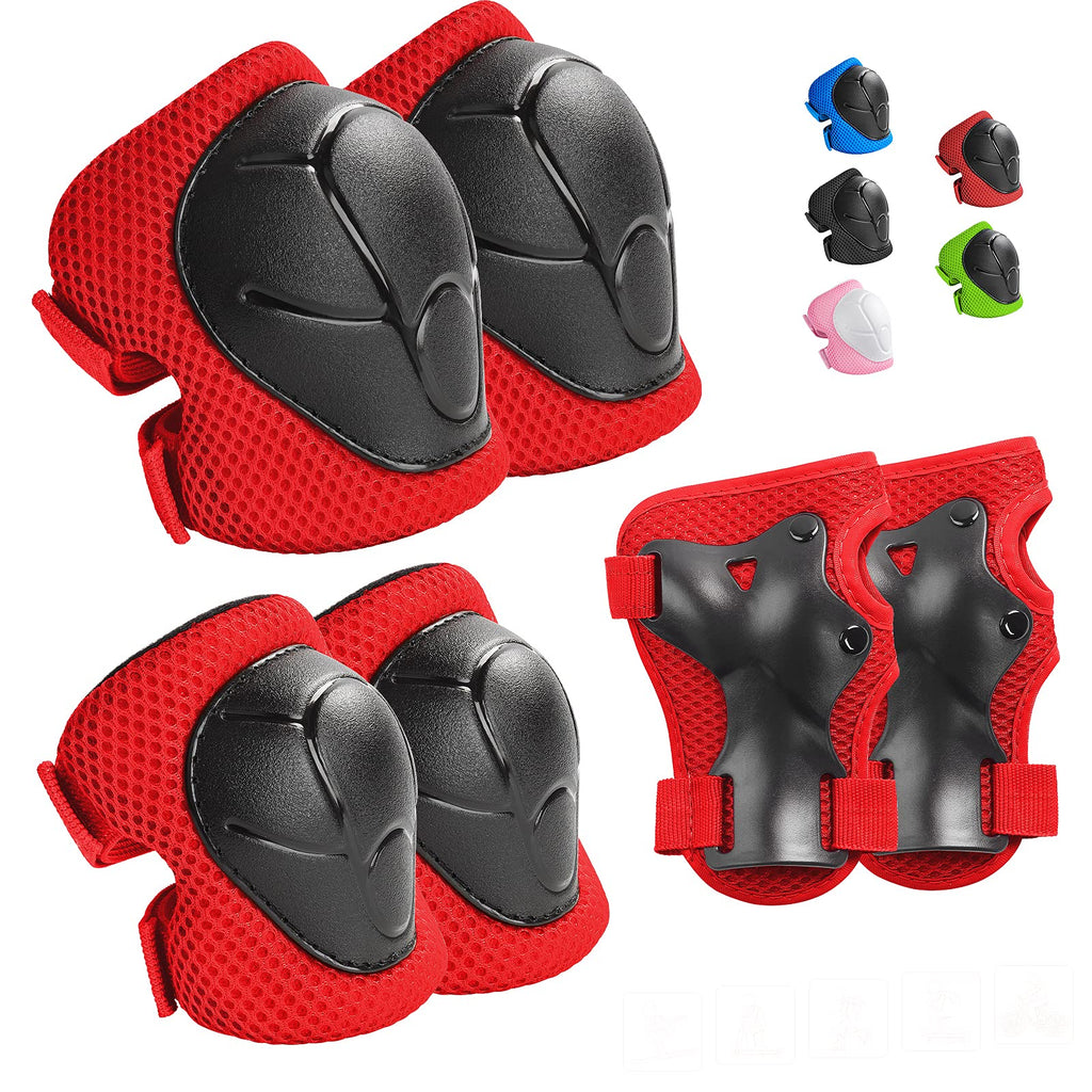 Wemfg Kids Protective Gear Set Knee Pads For Kids 7-13 Years Toddler Knee And Elbow Pads With Wrist Guards 3 In 1 For Skating Cy