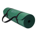 Gaiam Essentials Thick Yoga Mat Fitness & Exercise Mat With Easy-Cinch Carrier Strap, Green, 72''L X 24''W X 2/5 Inch Thick