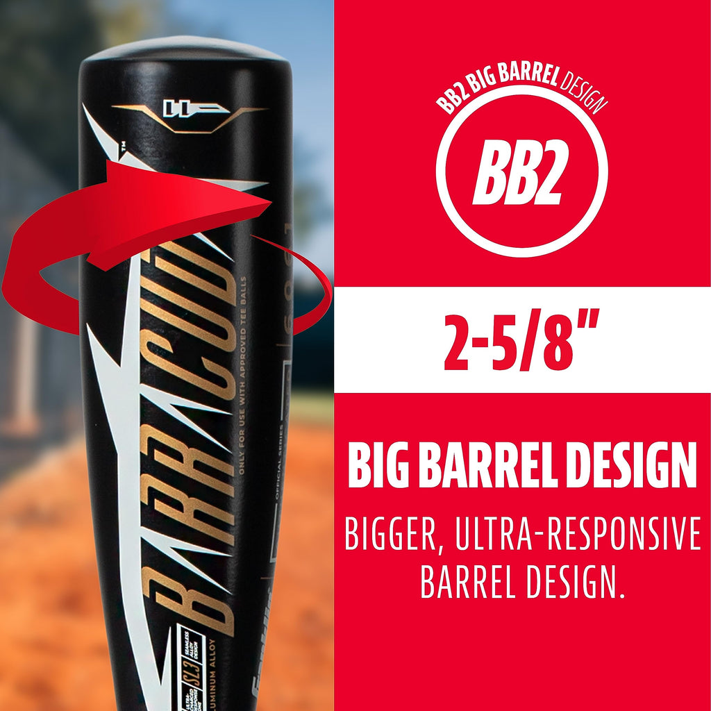 Franklin Sports Teeball Bat - Barracuda Metal Teeball Bat (-11) - Usa Baseball Approved - 2 5/8'' Barrel - 24 In./13 Oz.