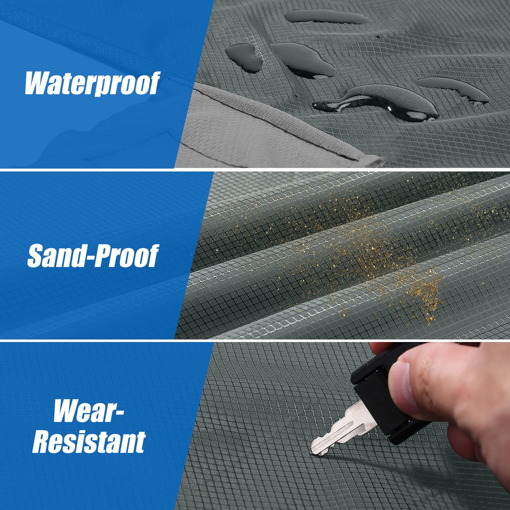 Odoland Beach Blanket Picnic Blanket, 43.3'' X 27.5'' Sandproof Waterproof Outdoor Pocket Blanket With Portable Bag, Foldable Li