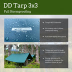 Dd Hammocks - Dd Tarp 3X3 - Coyote Brown (10Ft X 10Ft) - 100% Waterproof - Lightweight & Multifunctional Rainfly Tarp Tent Shelt