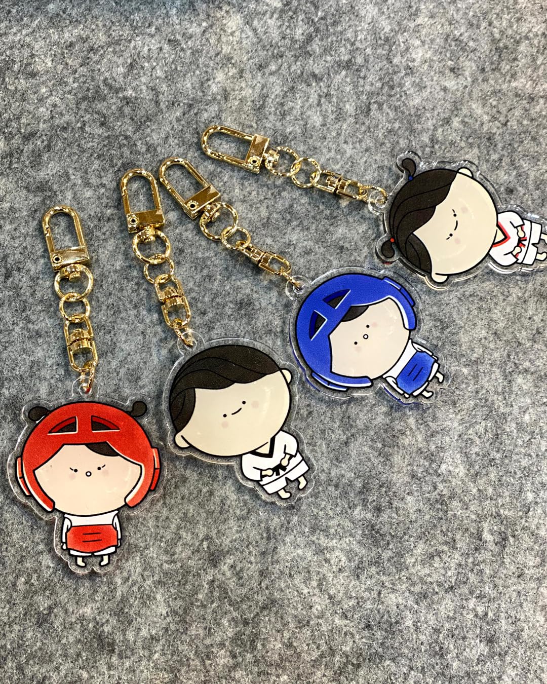 Tae-S] Taekwondo Martial Arts Keychain Double-Sided Acrylic Key Chain Cute And Fun Accessories For Kids - Taekwondo Keyring For