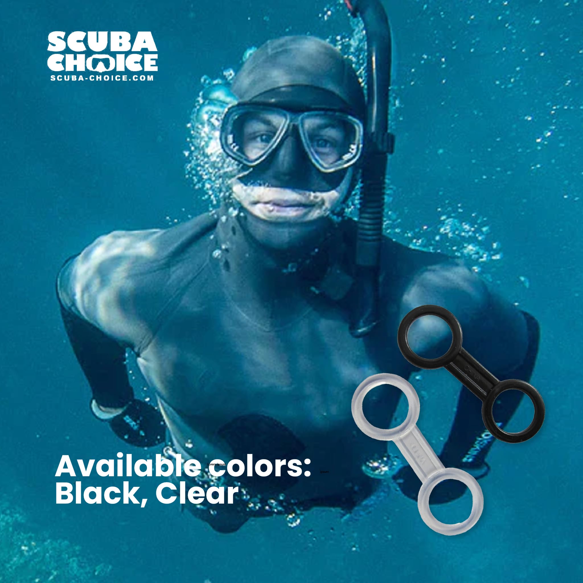 Scuba Choice Scuba Diving Snorkeling Silicone Snorkel Keeper, Black