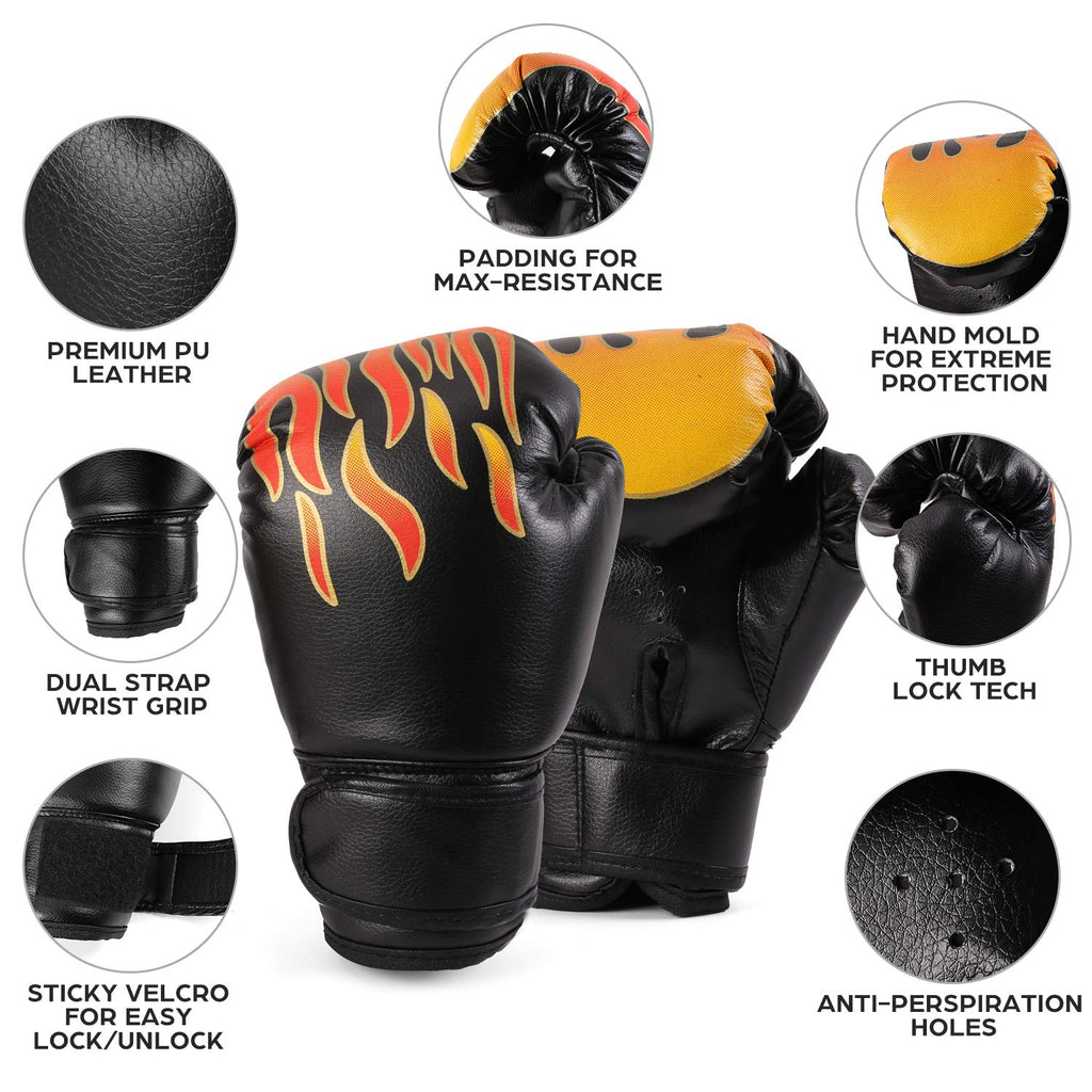 Odoland 2-In-1 Boxing Gloves And Punching Mitts Set For Kids, Boxing Mitts Focus Pads, Kids Boxing Fight Gloves For Boxing, Kick