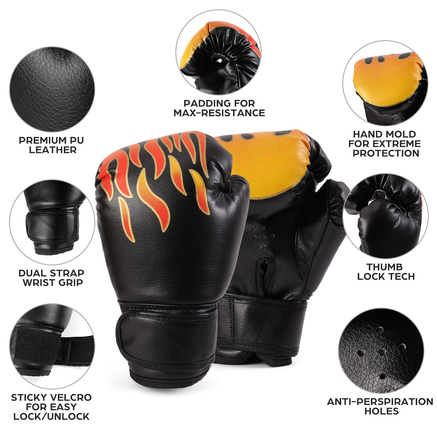 Odoland 2-In-1 Boxing Gloves And Punching Mitts Set For Kids, Boxing Mitts Focus Pads, Kids Boxing Fight Gloves For Boxing, Kick