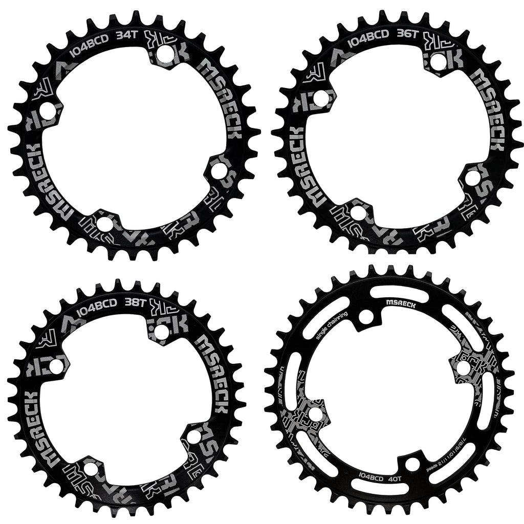 Msreck Round Oval Chainring 104 Bcd 32T 34T 36T 38T 40T 42T 44T 46T 48T 50T 52T Narrow Wide Single Chain Ring For Road Bikes, Mo