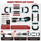Twister Arm Trainer, 30-120 lbs Adjustable Twister Arm Chest Exerciser with 2/4 Spring & Poster for Men & Women, Detachable Powe