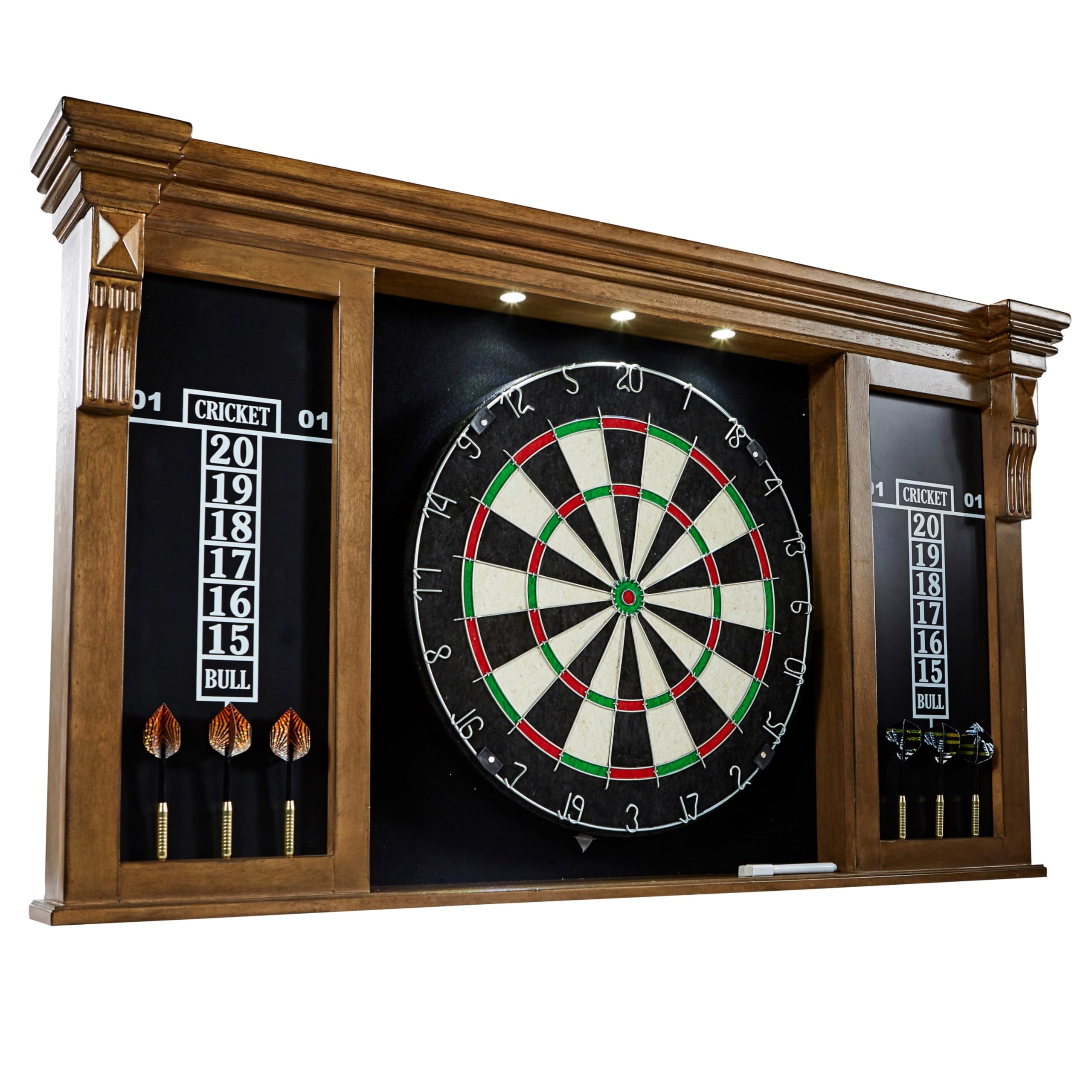 Barrington Woodhaven Dartboard Pub Style with LED Lights, Pre-Assembled