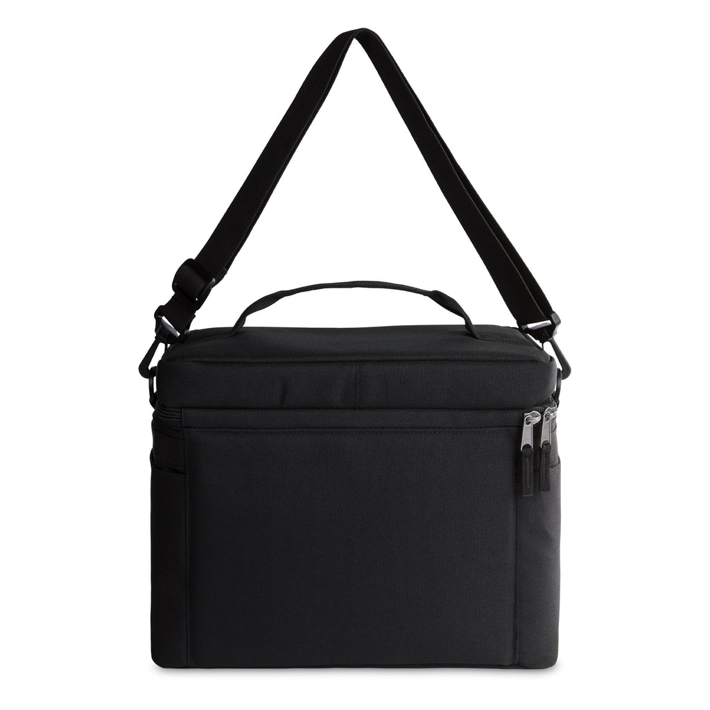 PackIt Freezable Newport Cooler, Black, Collapsible, Reusable, Built with ECOFREEZE Technology, Wide Top Opening, Double Zip Clo