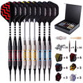Darts Plastic Tip - Professional Soft Tip Darts Set For Electronic Dartboard 9 Pcs 18 Grams With 50 Extra Tips 9 Shafts 27 Fligh