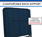 Sport Beats Navy Blue Stadium Seat For Bleachers With Back Support And Wide Padded Cushion Stadium Chair - Includes Shoulder Str