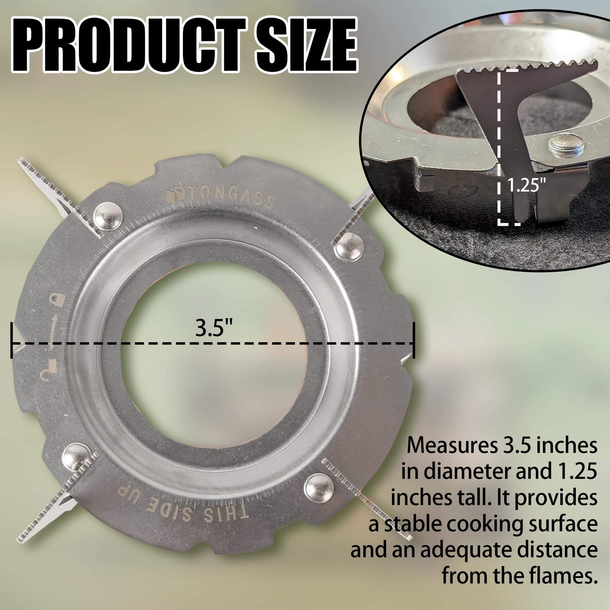 Pot Support For Camping Stoves - 3.5'' X 3.5'' X 1.25'' Stainless Steel Pot Support Attaches To Camping Stove Burners - Can Acco