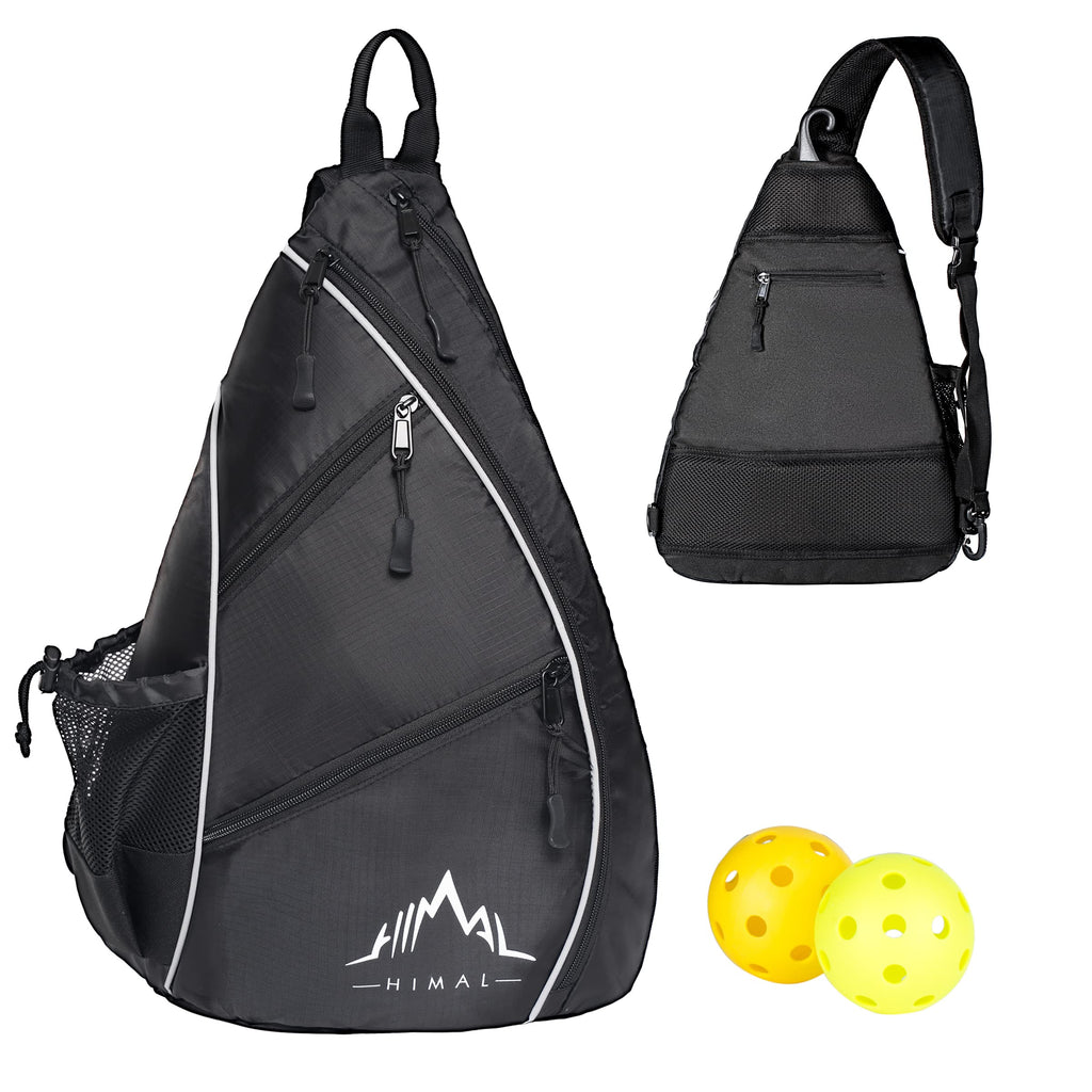 Himal Pickleball Bag- Adjustable Pickleball,Tennis,Racketball Sling Bag - Pickleball Backpack With Water Bottle Holder For Men A