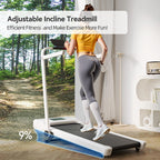 DeerRun Walking Pad Treadmill with Incline and Handle Bar, 4-in-1 Foldable Under Desk Treadmills for Home Small or Office, 300 l