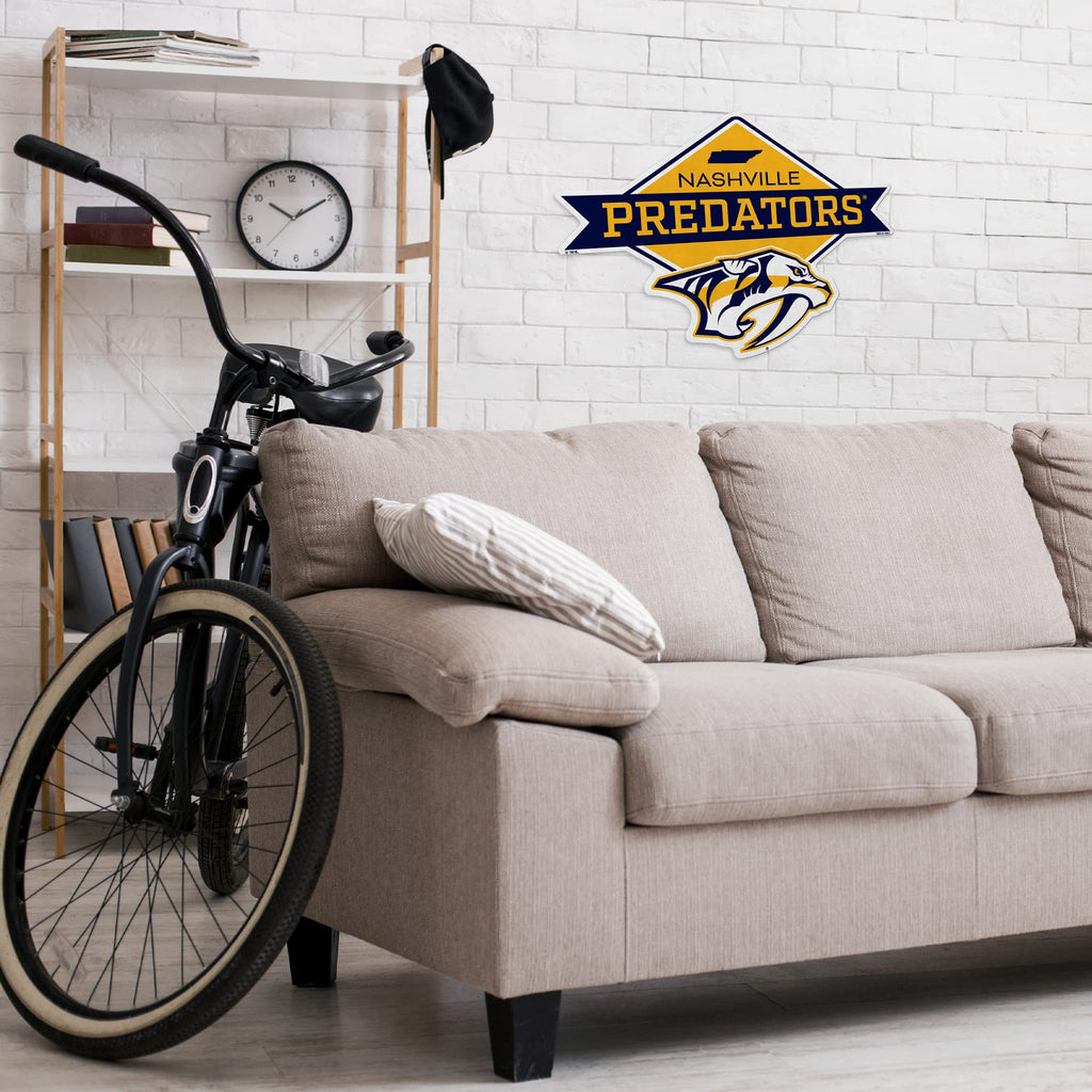 Rico Industries Nhl Nashville Predators Diamond Shape Cut Pennant - Home And Living Room D  Cor - Soft Felt Ez To Hang
