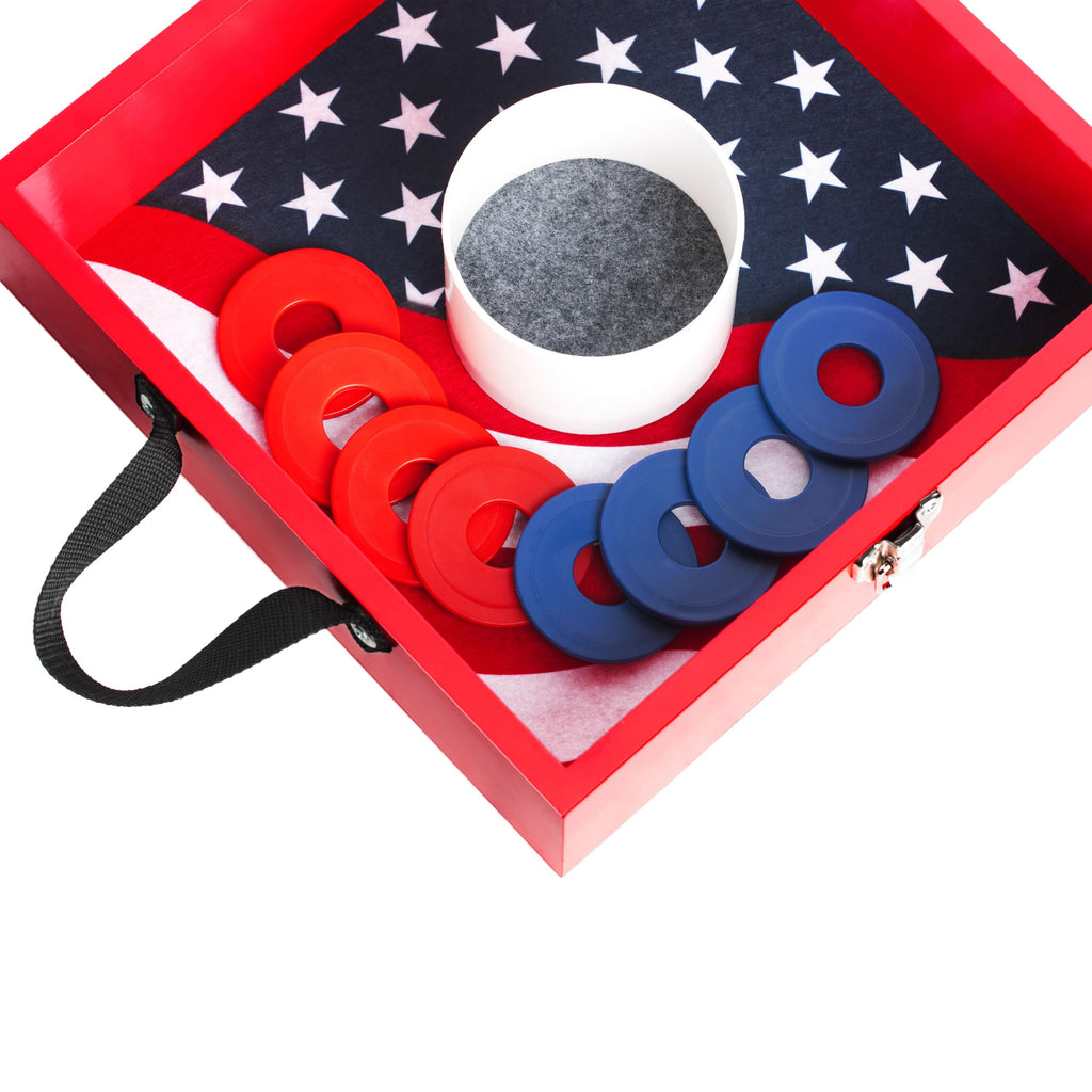 Wooden Washer Toss Game With 8 Washers
