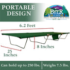Byer Of Maine, Trilite Cot, Very Compact When Folded, Set Up 74'' L X 25'' W X 8'', Camping Cots For Adults, Portable Cot, Tri L