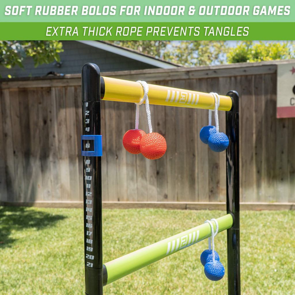 Gosports Pro Grade Ladder Toss Indoor/Outdoor Game Set With 6 Soft Rubber Bolo Balls, Travel Carrying Case