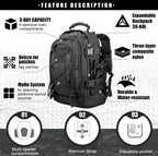 Miramrax Tactical Backpack Military Army Daypack - Assault Pack For Men Molle Backpacks Bug Out Bag 3 Day Pack For Hiking Campin