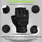Moreok Workout Gloves Padded Weight Lifting Gloves For Men/Women, [3Mm Gel] Fingerless Grip Gym Gloves Fitness Gloves Black-L
