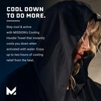 Mission Cooling Hoodie Towel, Black - Soft, Durable Microfiber - Cools Up To 2 Hours - Upf 50 Sun Protection - Machine Washable