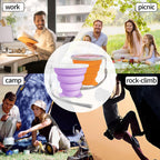 Nintora-C Collapsible Cups, Silicone Collapsible Travel-Cup, Expandable Folding Camping Drinking Cups With Lids Reusable Small P