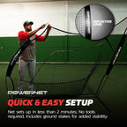 Powernet Baseball Softball Practice Net 7X7 With Travel Tee  Practice Hitting, Pitching, Batting, Fielding  Portable Backstop (B