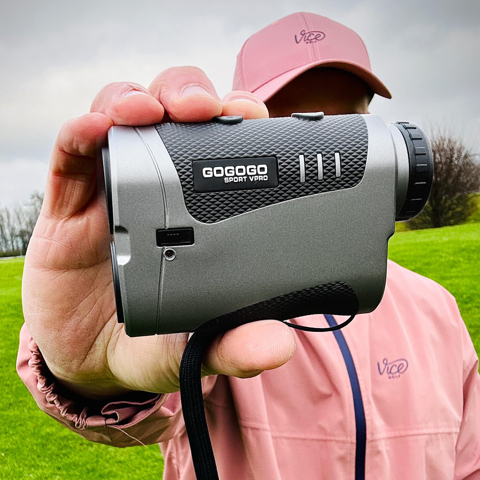 Gogogo Sport Vpro Vrp Golf Rangefinder With Slope Switch, 1500/2500 Yd, 7X Magnification, Magnet Stripe, 0.3Yd Accuracy, Recharg