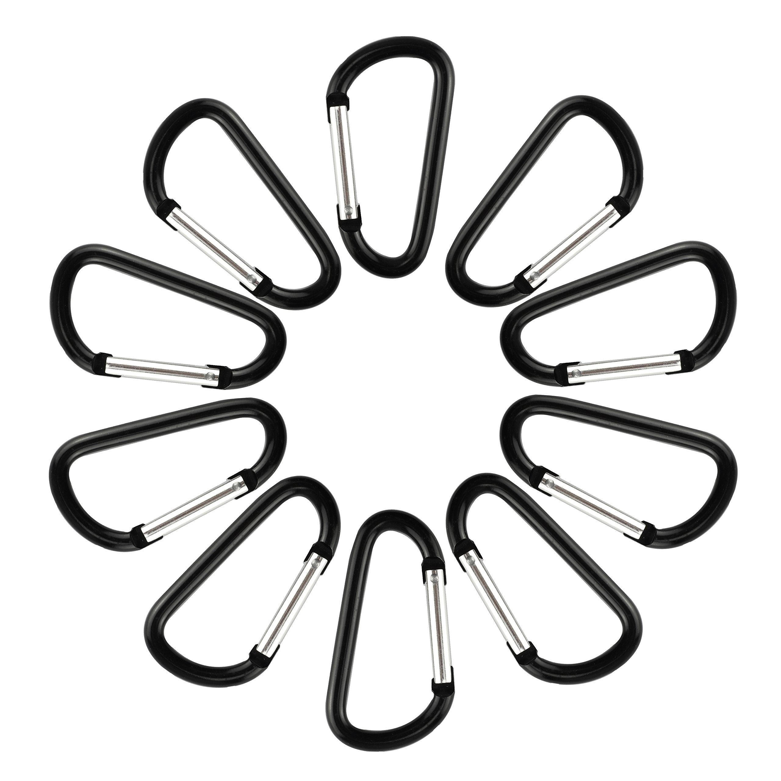 Swatom Aluminum Carabiner Clip 2.2 Keychain Snap Hook Keyring(10 Pcs)