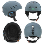 Stomp Ski & Snowboarding Snow Sports Helmet With Build-In Pocket In Ear Pads For Wireless Drop-In Headphone (Matte Blue, Large)