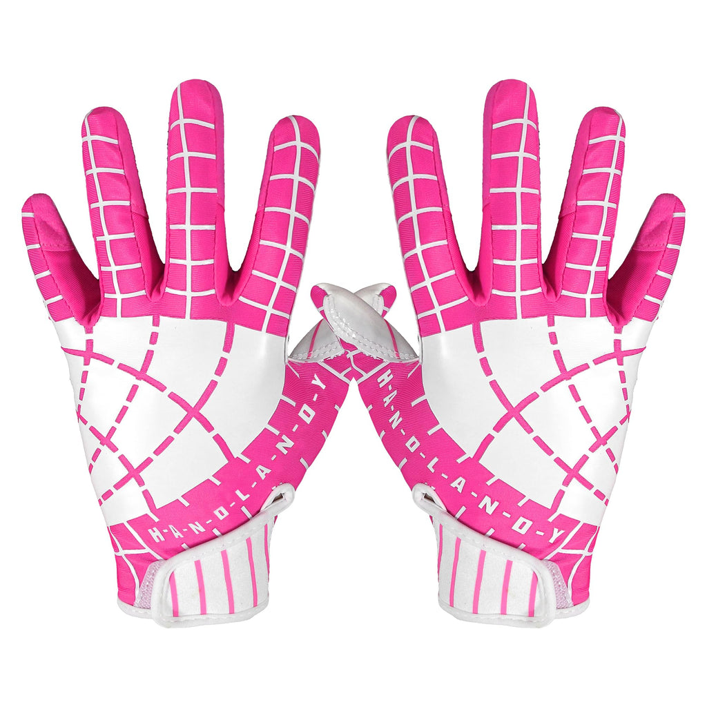 AIGEVTURE Youth Football Gloves Kid Receiver Gloves Boys Girls Unmatched Grip Great Gift (Hot Pink, Youth XS)