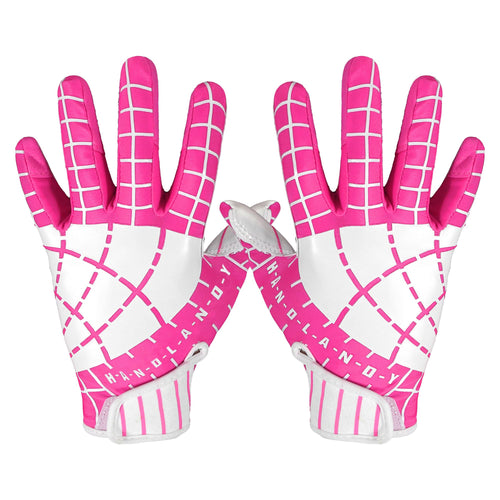 AIGEVTURE Youth Football Gloves Kid Receiver Gloves Boys Girls Unmatched Grip Great Gift (Hot Pink, Youth XS)