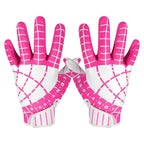 AIGEVTURE Youth Football Gloves Kid Receiver Gloves Boys Girls Unmatched Grip Great Gift (Hot Pink, Youth S)