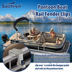 Boat Bumper Clips, Pontoon Boat Fender Clips For Docking, Pontoon Boat Square Rail Fender Hangers/Adjusters/Clips Work With Pont