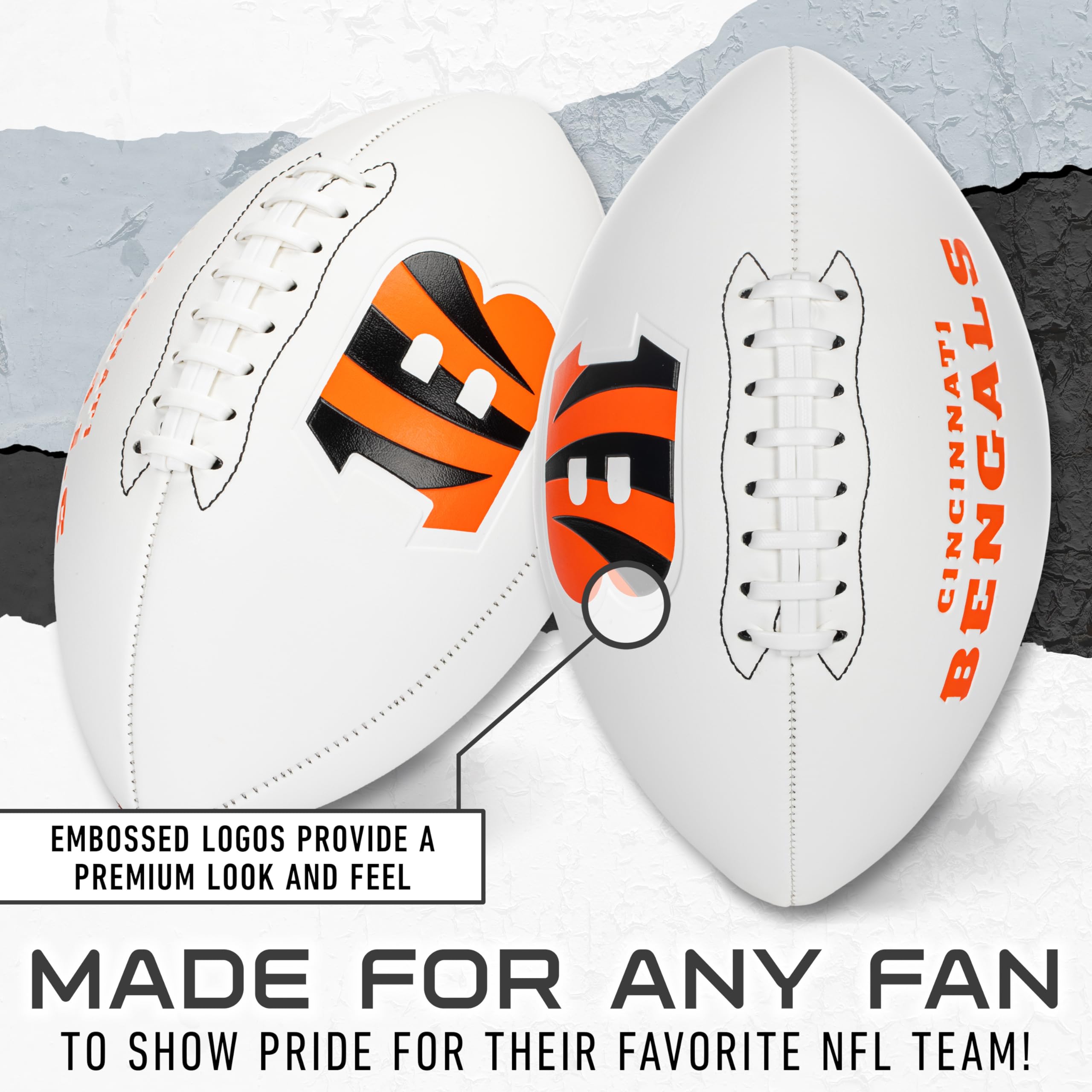 Franklin Sports Nfl Cincinnati Bengals Autograph Football - Official Size White Panel Souvenir Football For Autographs + Signatu