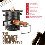 Supply Rocket Stove - Camping Wood Stove For Emergency Preparedness, Survival, Off Grid Living Supplies - Portable Wood Burning
