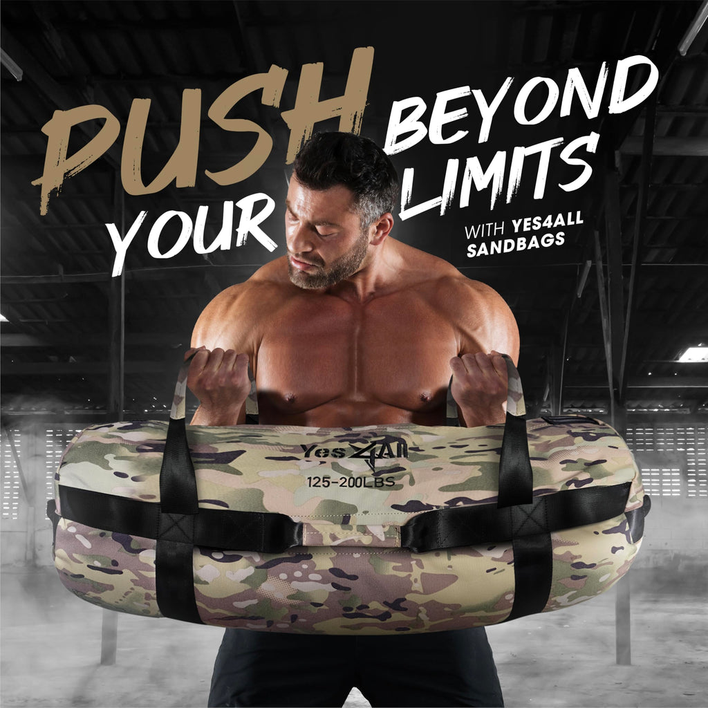Yes4All Workout Sandbags, Heavy Duty Sandbags For Fitness, Conditioning, Mma & Combat Sports - Camouflage - M