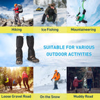 Gaiters For Women And Men Waterproof And Breathable, Adjustable Lightweight Gaiters For Hunting, Mountaineering, Snow Boots (Bla