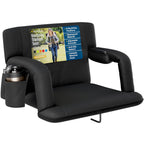 Alpcour Folding Stadium Seat - 25-Inch Extra Wide Padded Adults Camping Reclining Waterproof Bleacher Chair - Best Ultra Extra T