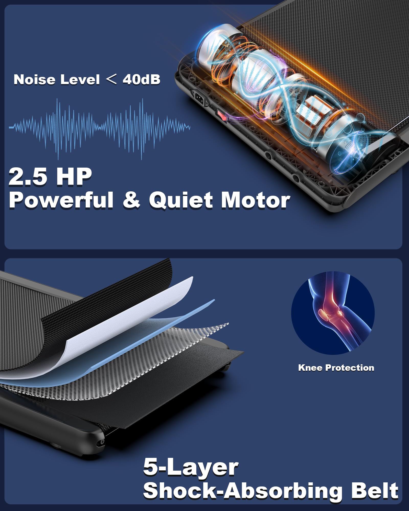 Cozyinn Walking Pad Treadmills With 10% Incline, Quiet Under Desk Treadmill For Home Office Small Space, Voice Remote Control Sm