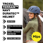 Troxel Terrain MIPS Cooling Horse Riding Helmet, Low-Profile, Micro-Adjustable Design, Horseback Riding Gear, Medium (7-7-3/8),