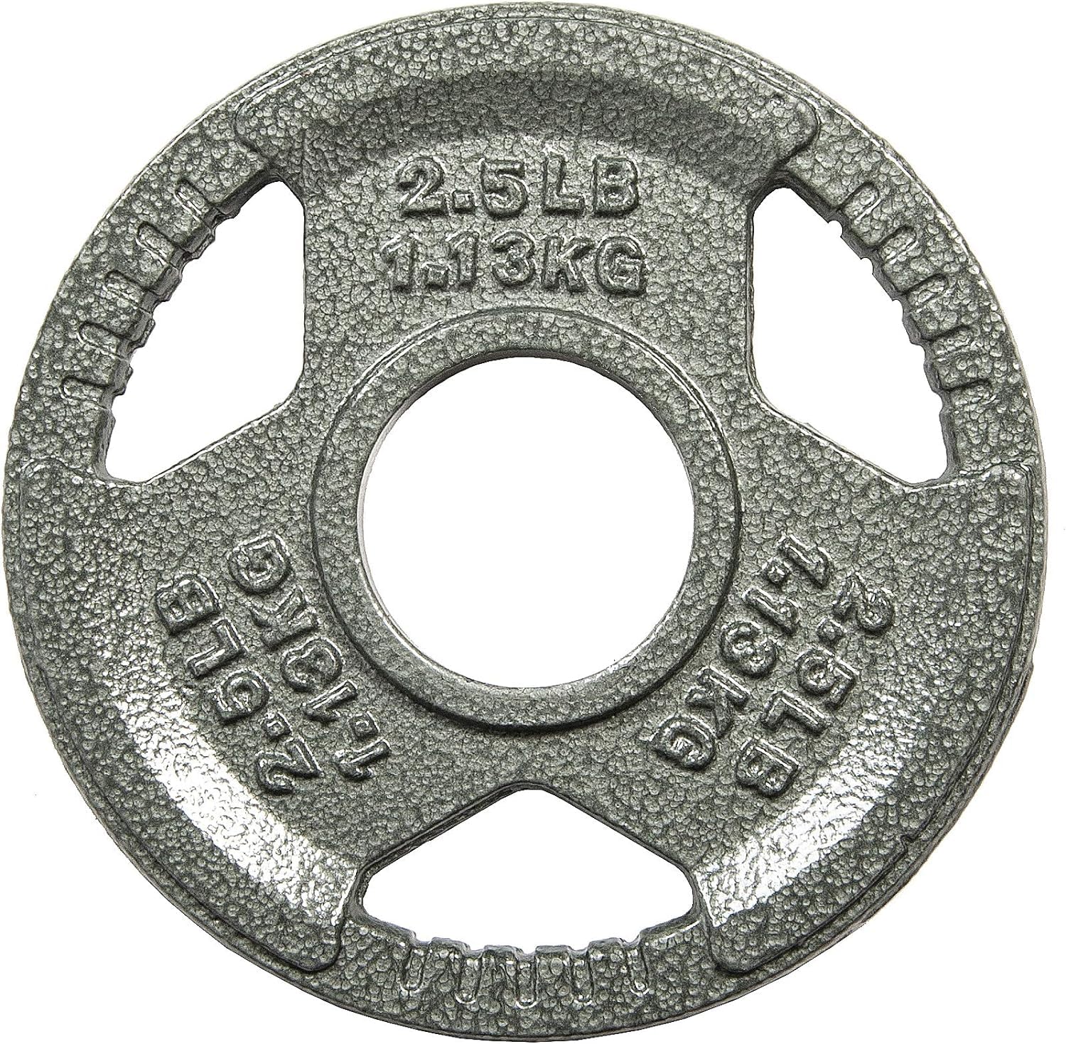 Hulkfit 2-Inch Iron Plate For Strength Training, Weightlifting, Single (2.5 Pounds), Silver