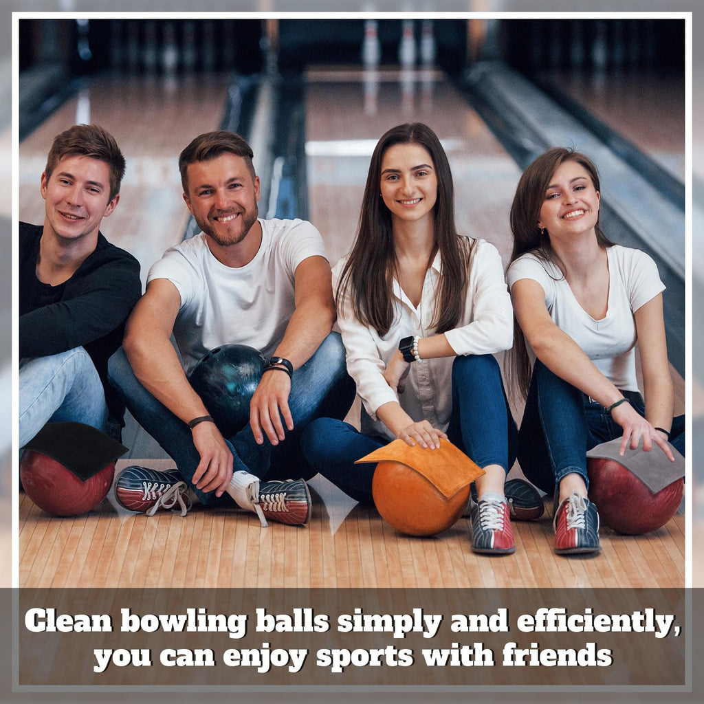 Patelai 3 Pcs Bowling Ball Shammy Towel Dual Sides Leather Bowling Towel Bowling Ball Towel Bowling Accessories Cleaning Pad For