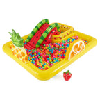 Intex 57158Ep Fun'N Fruity 8Ft X 6.25Ft X 4In Outdoor Inflatable Kiddie Pool Water Play Center With Water Slide, Sprinklers And