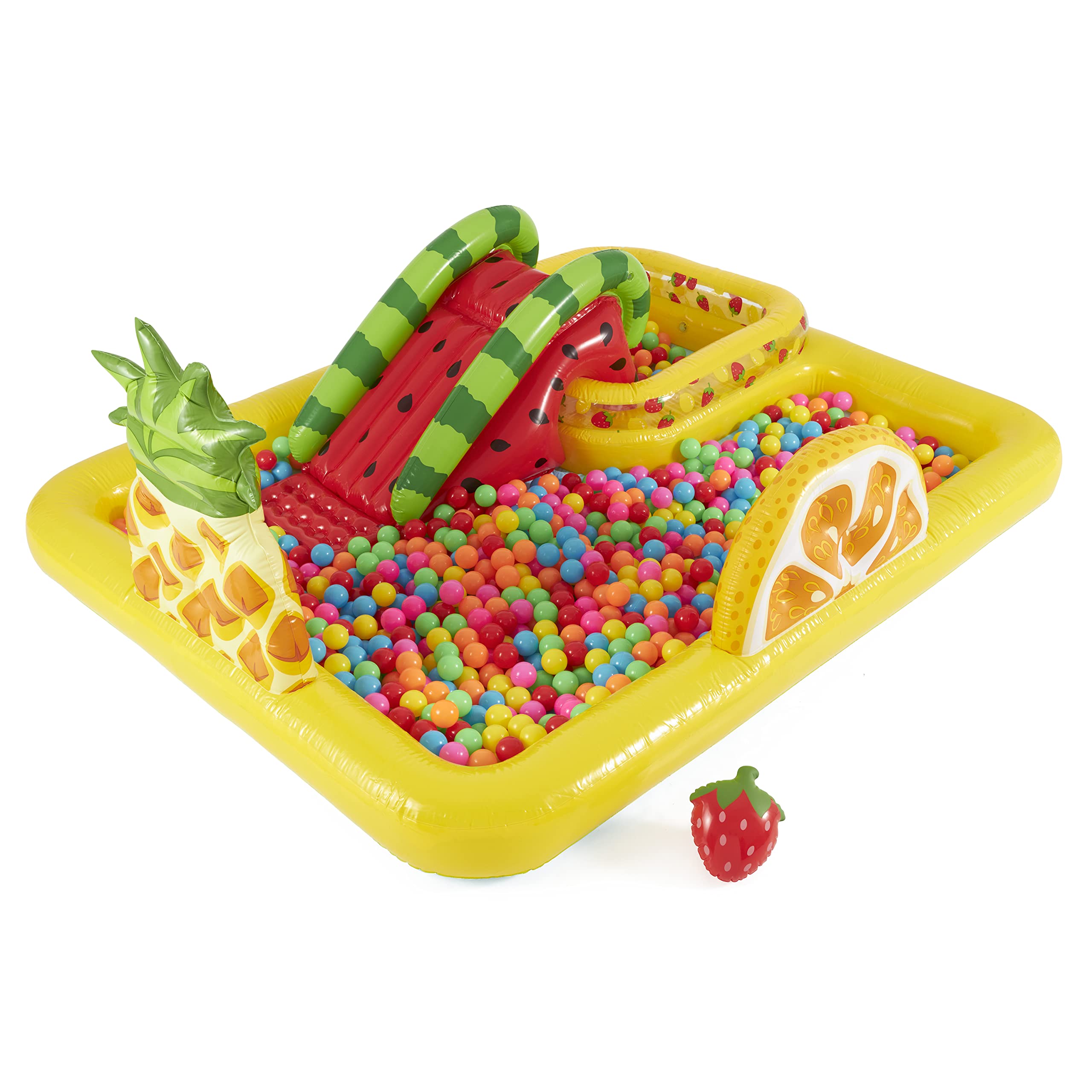 Intex 57158Ep Fun'N Fruity 8Ft X 6.25Ft X 4In Outdoor Inflatable Kiddie Pool Water Play Center With Water Slide, Sprinklers And