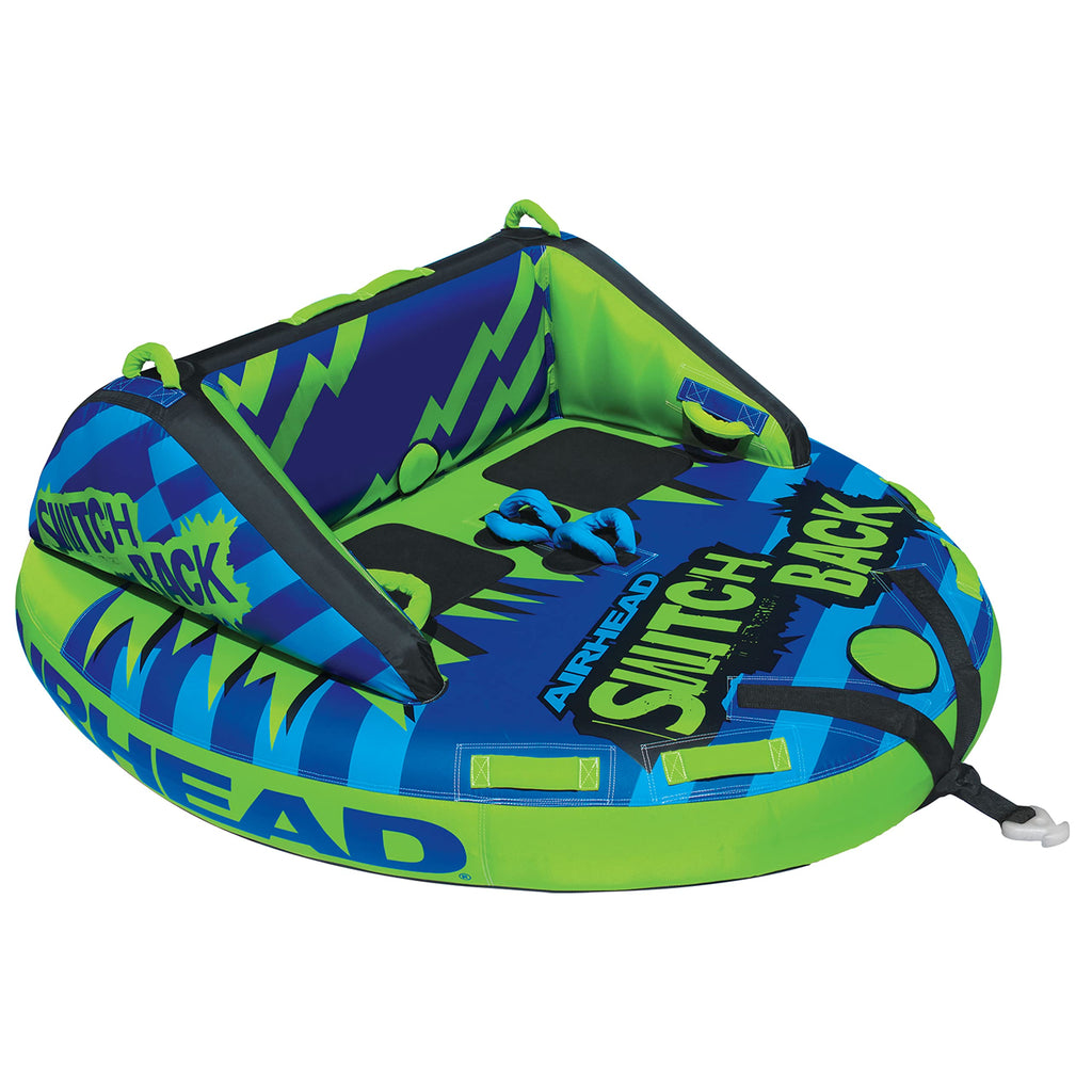 Airhead Switchback Towable 1-4 Rider Tube For Boating And Water Sports, Double-Stitched Full Nylon Cover And Patented Speed Safe