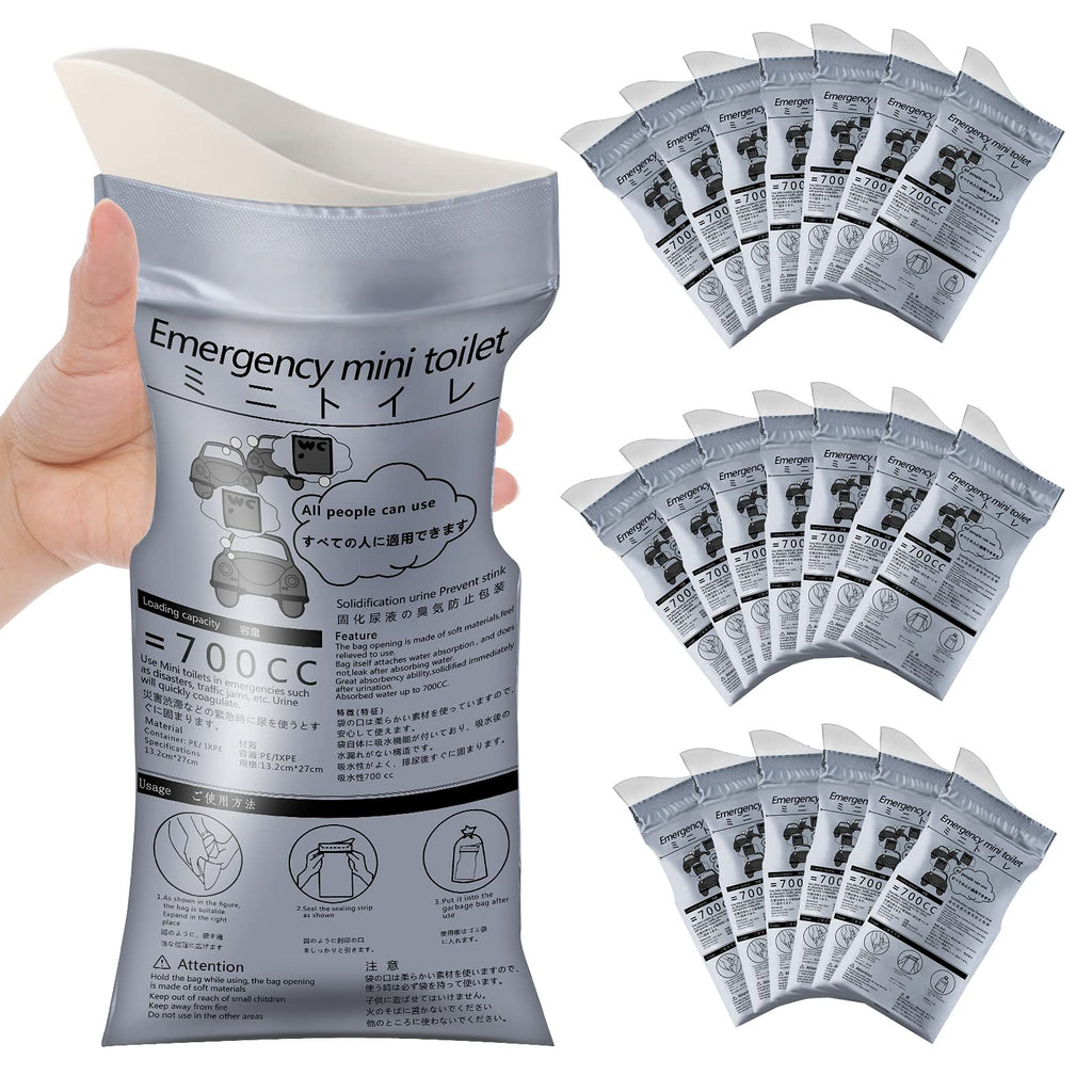 Moodooy Disposable Urinal Bags, 20 Pack Emergency Urine Bags, Portable Camping Pee Bags, Travel Pee Bags, Traffic Jam Emergency 